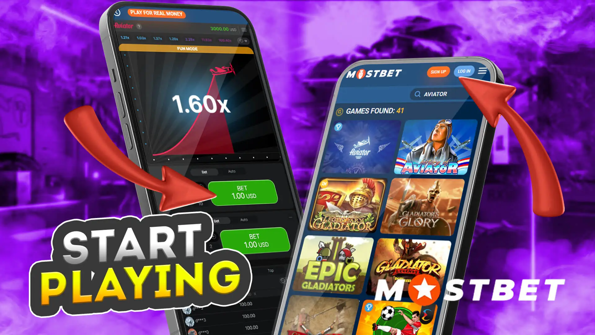 Registration process and Avitor game selection at Mostbet Casino