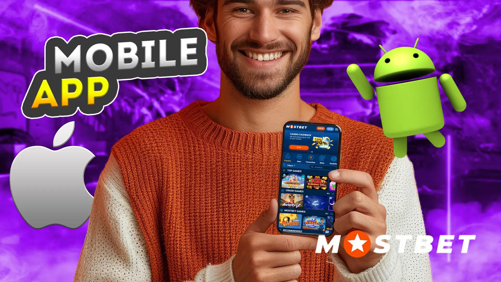 Available mobil app Mostbet on Фndroid and iOS