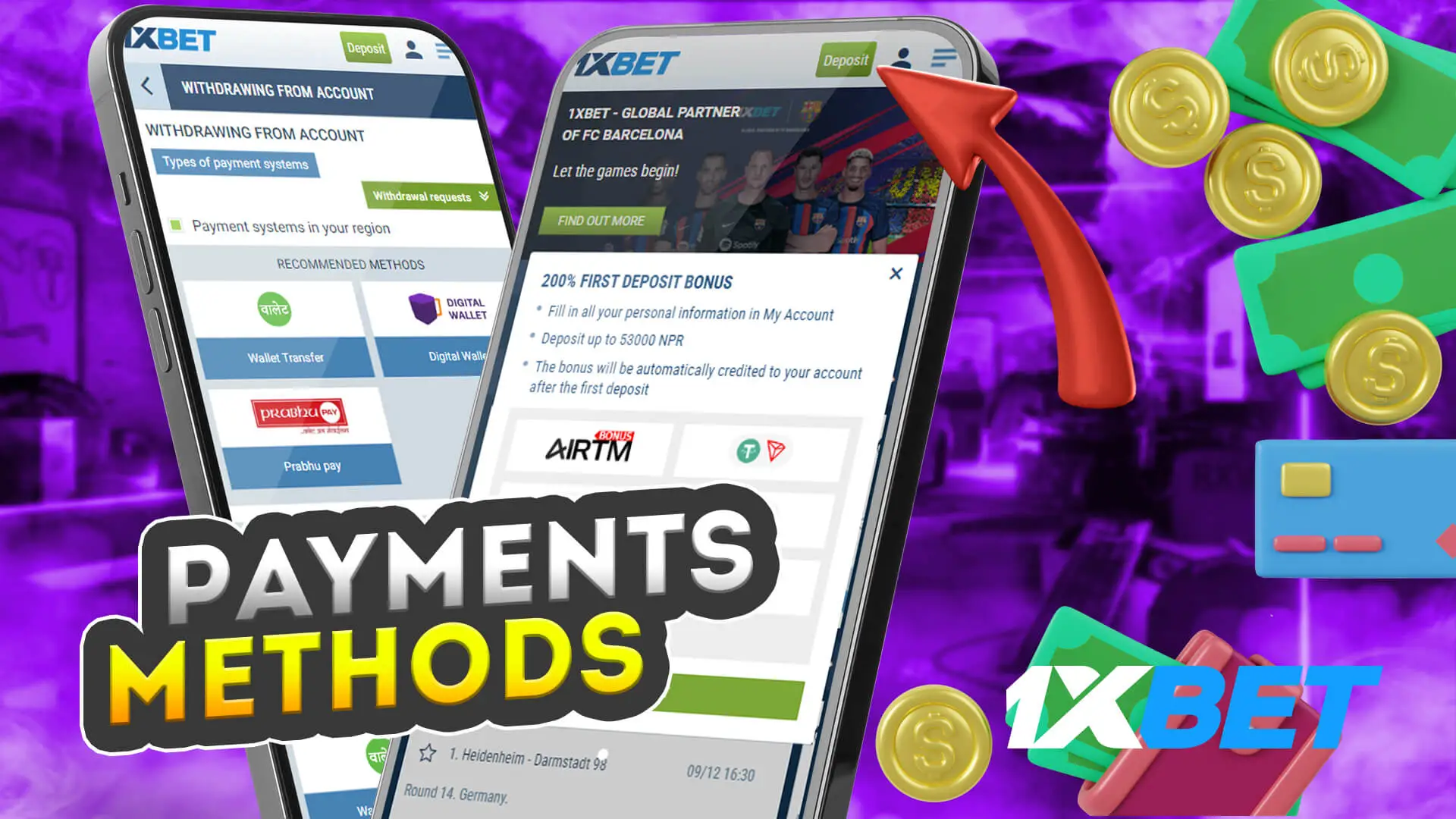 Payment methods for 1Xbet casino inrocks